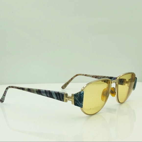 Bob Mackie Gold Oval Multicolor Sunglasses Frames - Picture 2 of 4